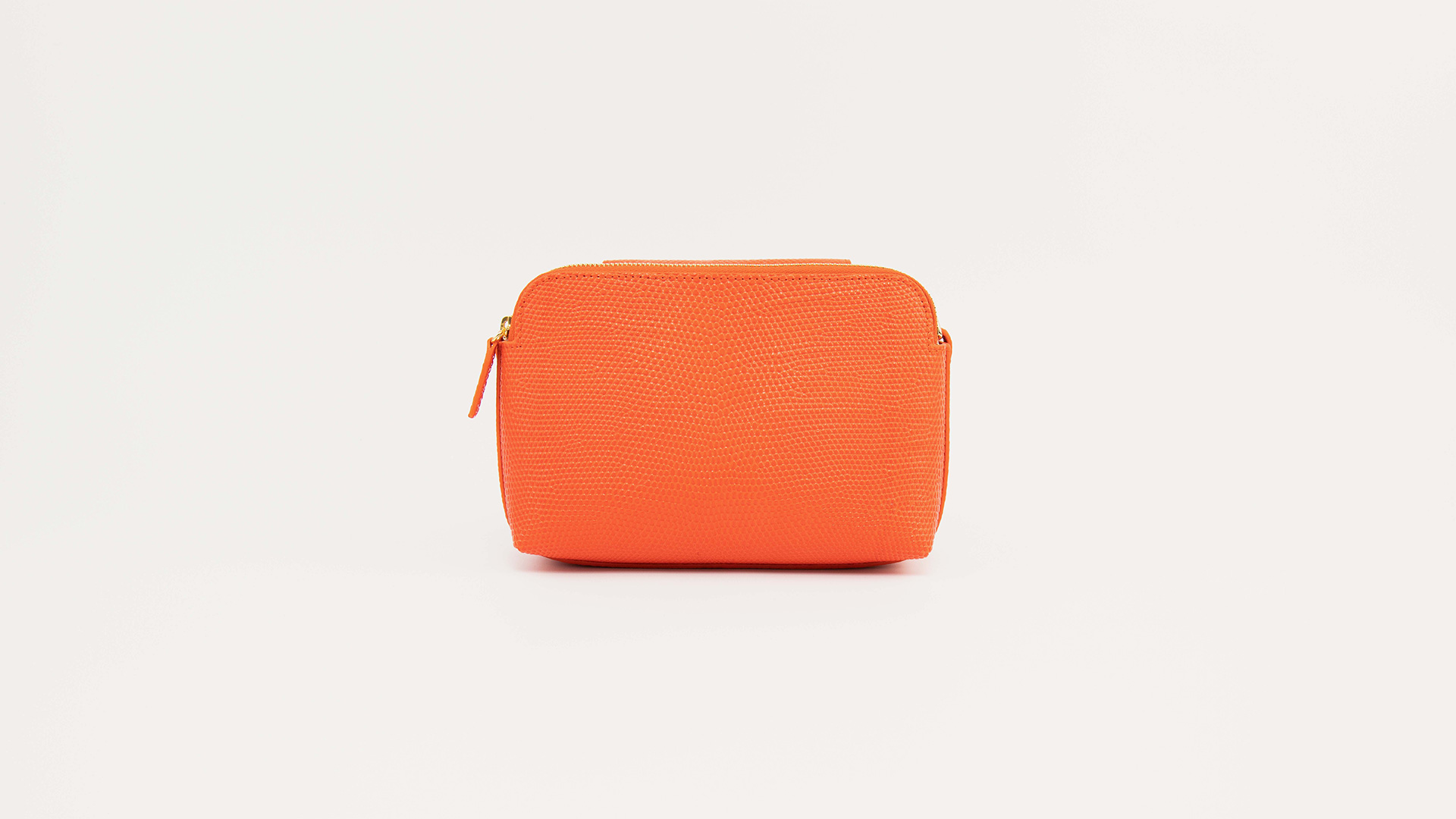 Orange cross body bag, lizard handbag. LUCIA.-Front.-CFW210010-041-ARC-1