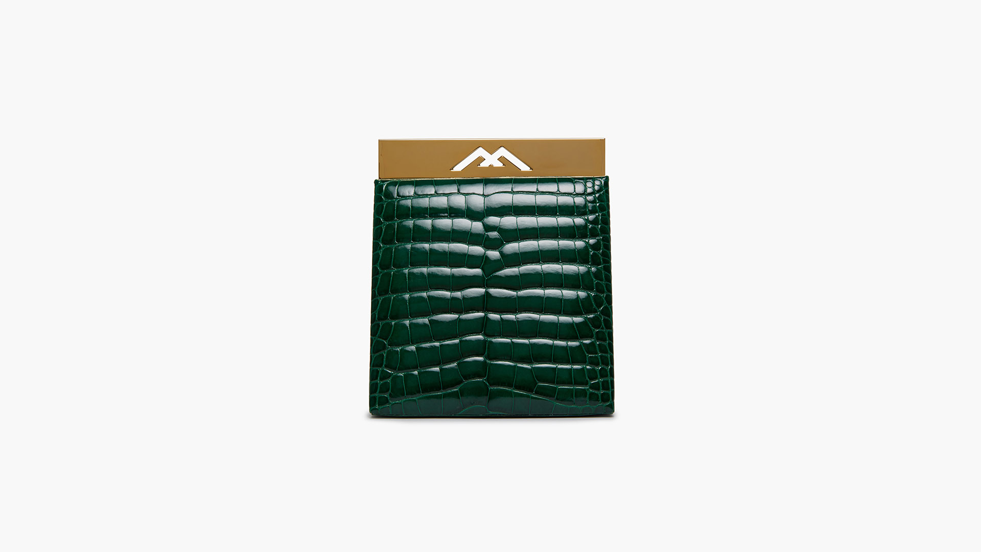Green frame bag, alligator handbag. CARMEN. Front. CFW210020-011 EGG-1