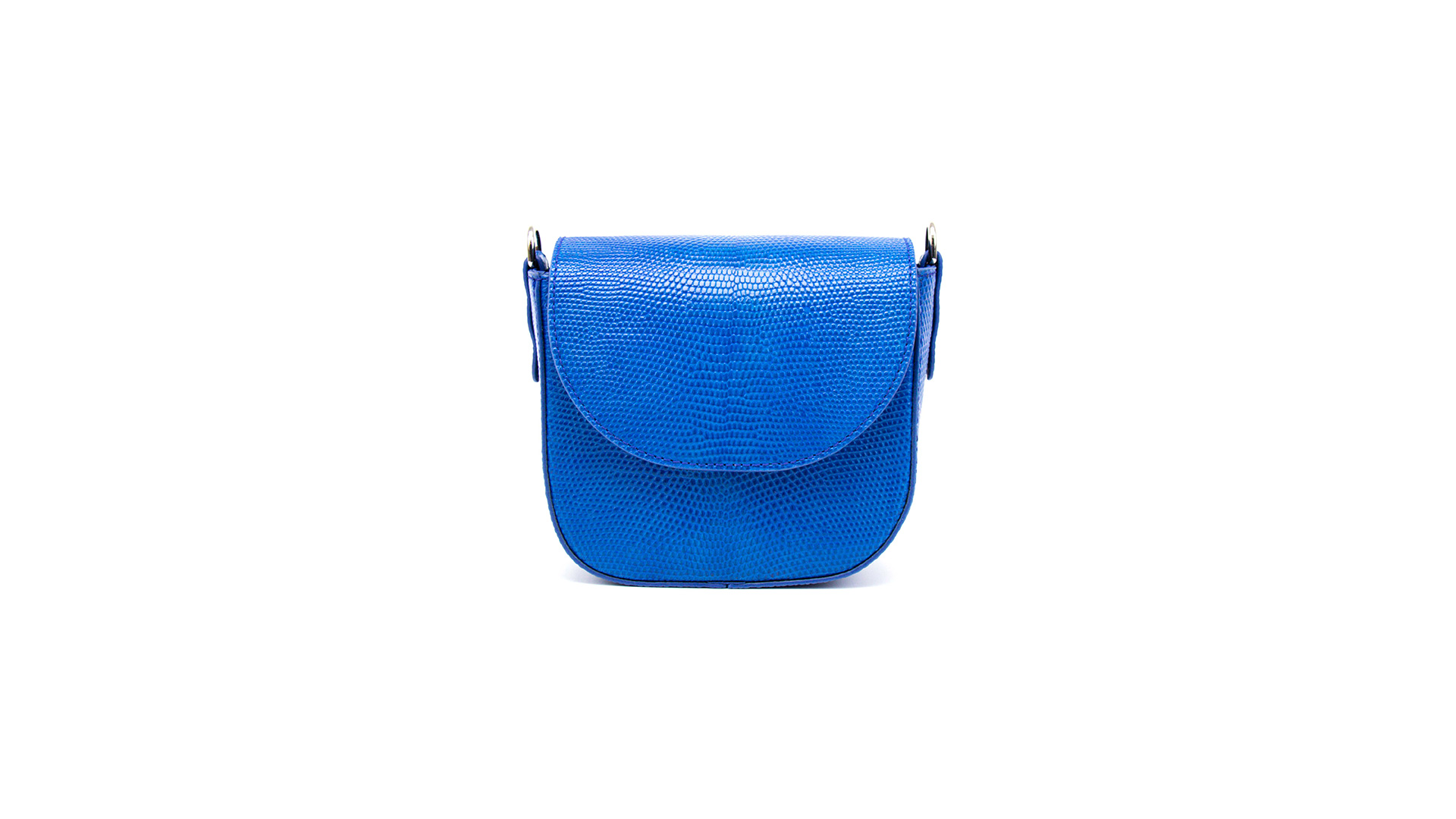 Blue saddle bag, lizard handbag. DIANA-Front-CFW210008-041-BLE-1