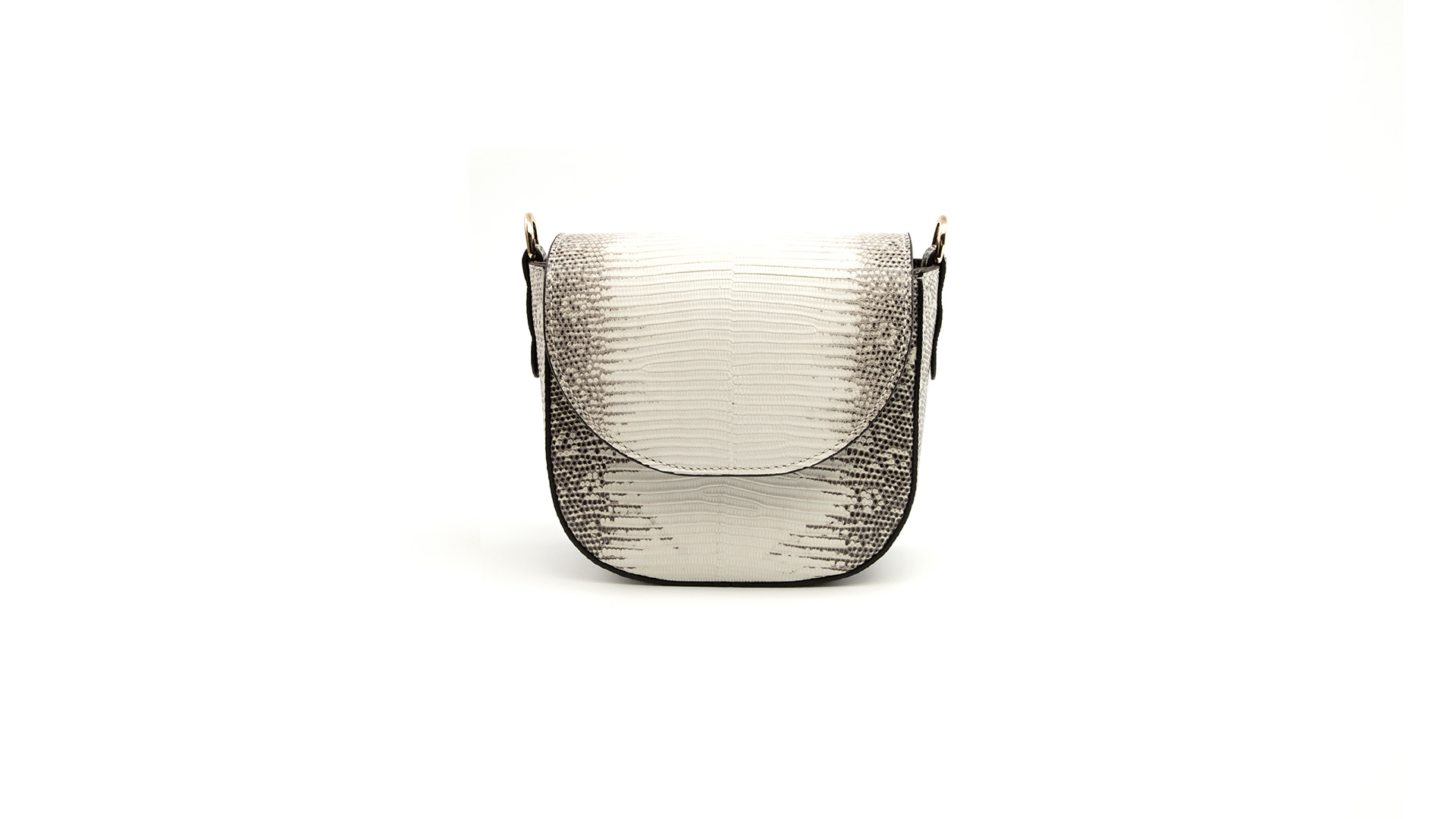 Cream saddle bag, lizard handbag. DIANA-Front-CFW210008-041-NTL-1