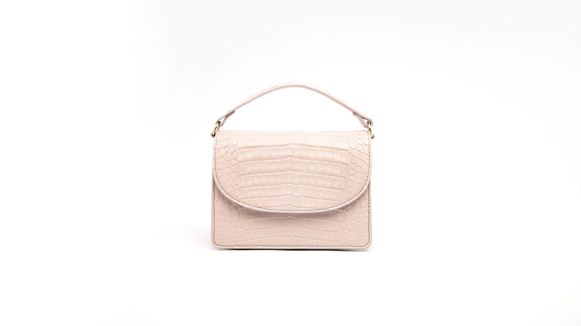 Rose tophandle bag, crocodile handbags. VALENCIA-Front-CFW210007-022-RSE-1